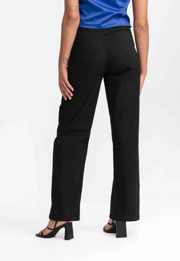 Flash Sale MELAWEAR Damen Seersucker Hose Mit Hohem Bund Und Weitem Bein Paulami