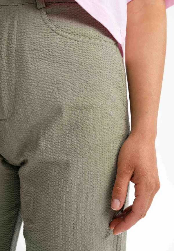 Cheap MELAWEAR Damen Seersucker Hose Mit Hohem Bund Und Weitem Bein Paulami