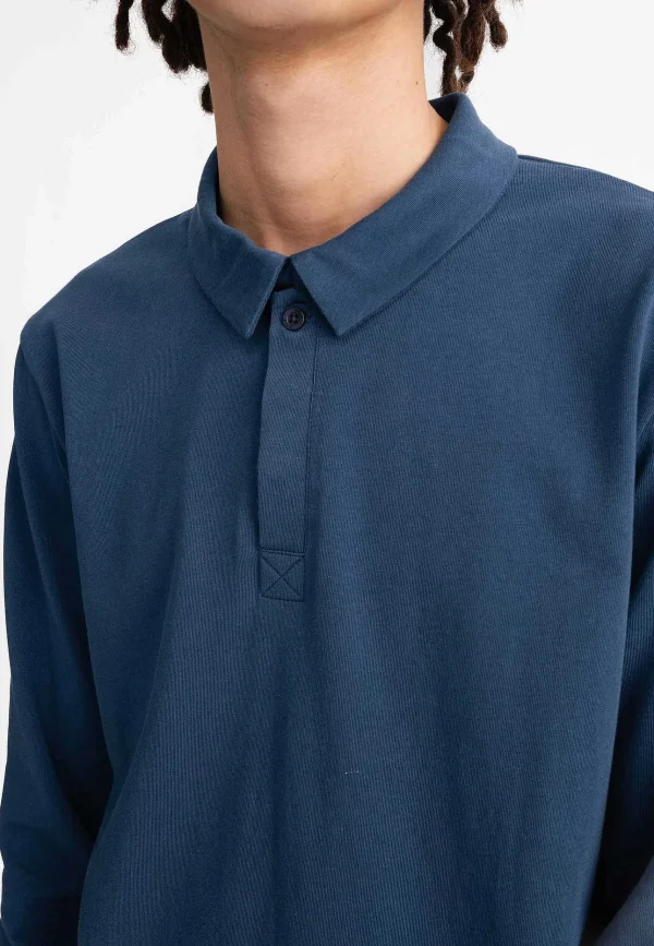 Fashion MELAWEAR Herren Langarm Polo Shirt Divit